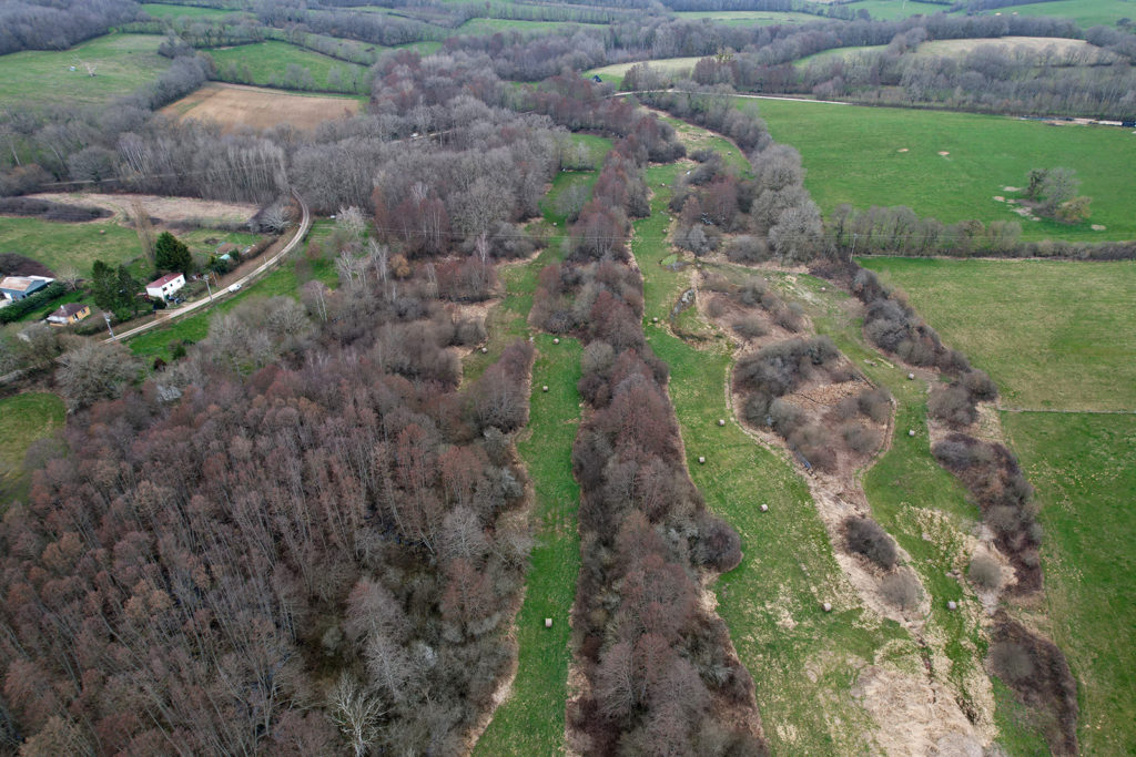 Vue aérienne du site des Proux